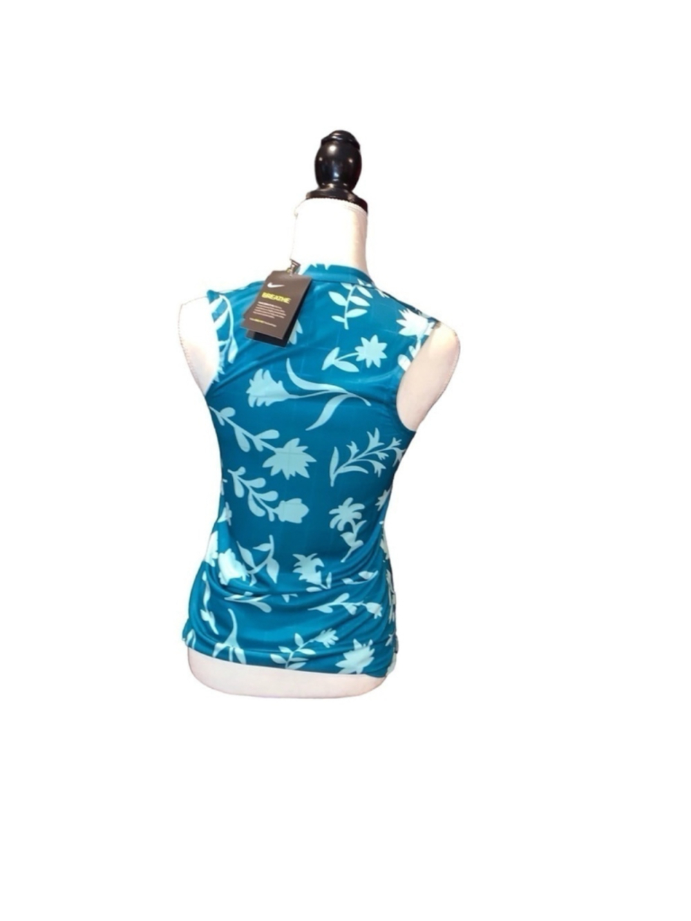 Womens Nike Victory golf shirt teal flowered sleeveless size xs - Picture 3 of 3